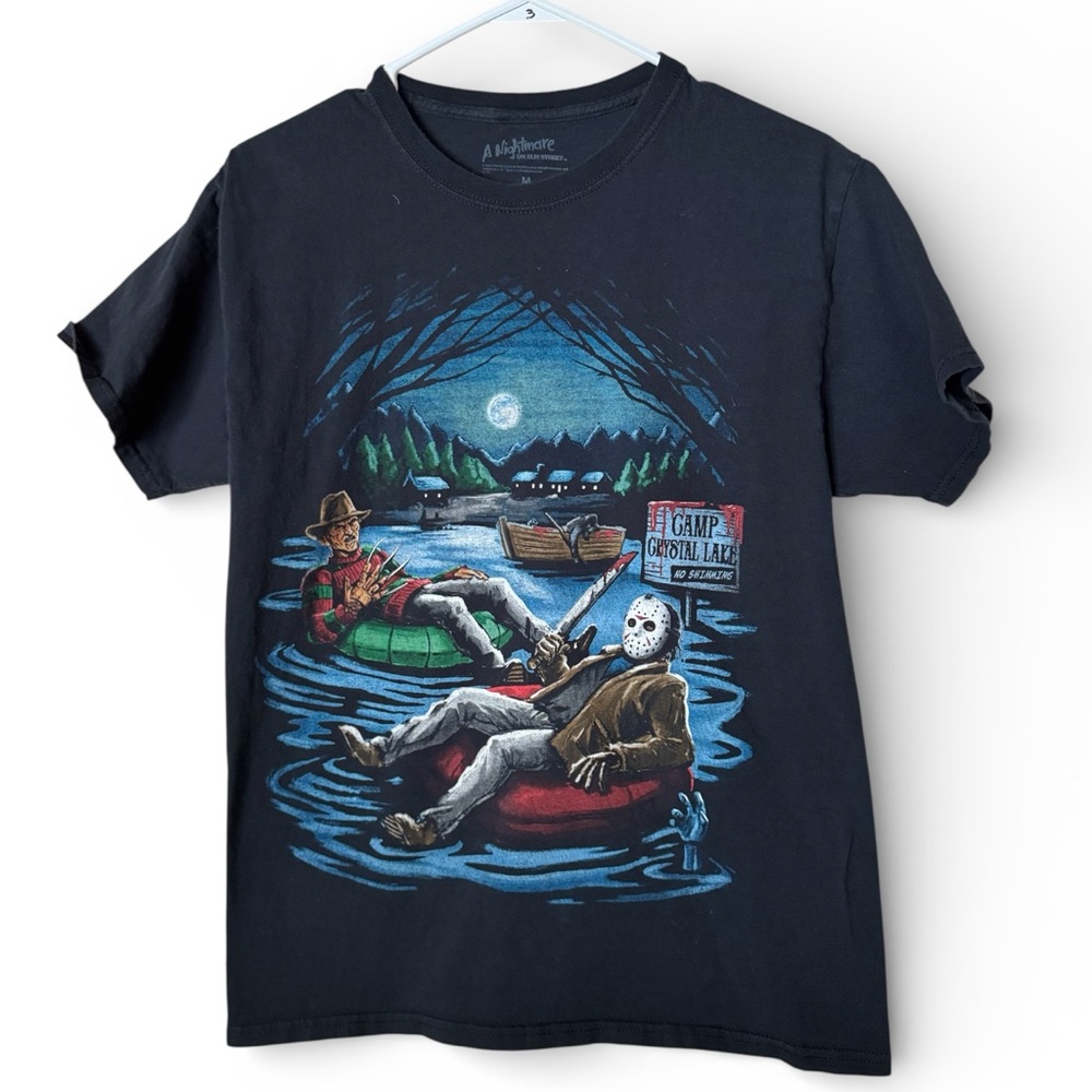 Nightmare on Elm Street Friday the 13th Graphic T-shirt Mashup size medium